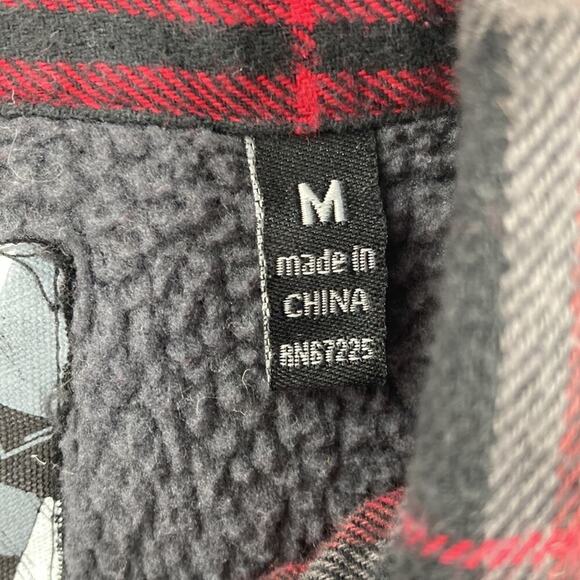 Ocean Current Plaid Flannel shacket rugged sherpa lined Gorpcore size M warm - Picture 6 of 7